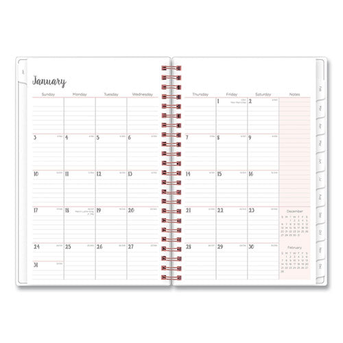 Joselyn Weekly/monthly Planner, Joselyn Floral Artwork, 8 X 5, Pink/peach/black Cover, 12-month (jan To Dec): 2024