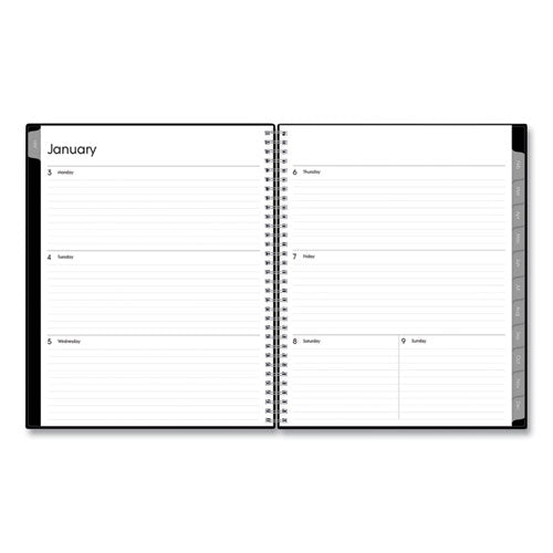 Enterprise Weekly/monthly Planner, Enterprise Formatting, 11 X 8.5, Black Cover, 12-month (jan To Dec): 2024