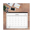 Enterprise Desk Pad, Geometric Artwork, 22 X 17, White/gray Sheets, Black Binding, Clear Corners, 12-month (jan-dec): 2024