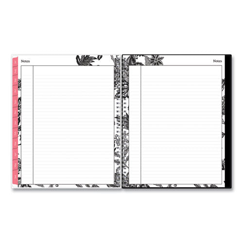 Analeis Create-your-own Cover Weekly/monthly Planner, Floral, 11 X 8.5, White/black/coral, 12-month (july To June): 2023-2024