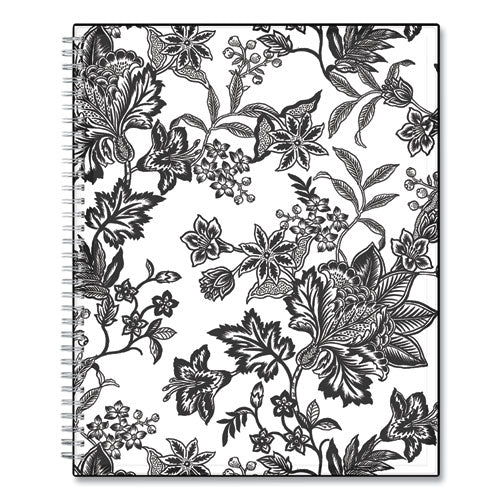 Analeis Create-your-own Cover Weekly/monthly Planner, Floral, 11 X 8.5, White/black/coral, 12-month (july To June): 2023-2024