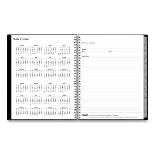 Enterprise Academic Weekly/monthly Planner, Enterprise Artwork, 11 X 8.5, Black Cover, 12-month (july To June): 2023 To 2024