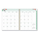 Laurel Academic Year Weekly/monthly Planner, Floral Artwork, 11 X 8.5, Green/pink Cover, 12-month (july-june): 2021-2022