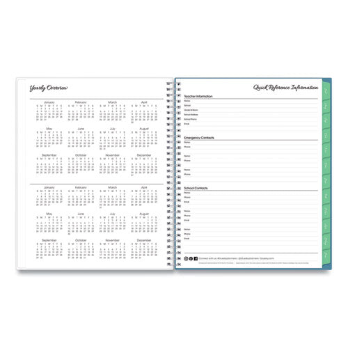 Ditsy Create-your-own Cover Weekly/monthly Teacher Lesson Planner, Two-page Spread (nine Classes), 11 X 8.5, 2023 To 2024