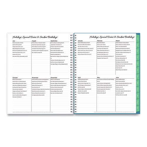 Ditsy Create-your-own Cover Weekly/monthly Teacher Lesson Planner, Two-page Spread (nine Classes), 11 X 8.5, 2023 To 2024