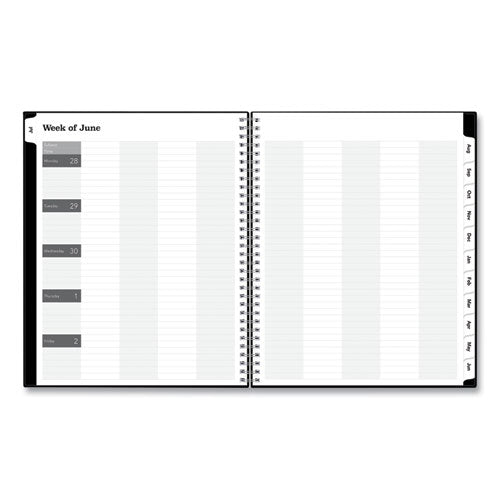 Teacher's Weekly/monthly Lesson Planner, One Week Per Two-page Spread (nine Classes), 11 X 8.5, Black Cover, 2023 To 2024