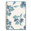 Bakah Blue Weekly/monthly Planner, Bakah Blue Floral Artwork, 8 X 5, Blue/white Cover, 12-month (jan To Dec): 2024