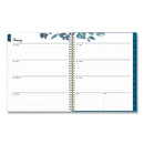 Bakah Blue Weekly/monthly Planner, Bakah Blue Floral Artwork, 11 X 8.5, Blue/white Cover, 12-month (jan To Dec): 2024