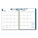 Bakah Blue Weekly/monthly Planner, Bakah Blue Floral Artwork, 11 X 8.5, Blue/white Cover, 12-month (jan To Dec): 2024