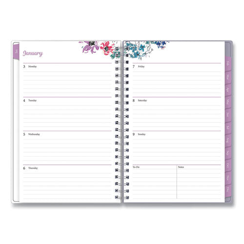 Laila Create-your-own Cover Weekly/monthly Planner, Wildflower Artwork, 8 X 5, Purple/blue/pink, 12-month (jan-dec): 2024