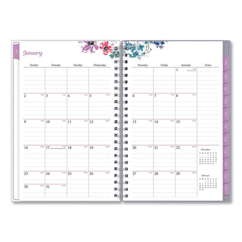 Laila Create-your-own Cover Weekly/monthly Planner, Wildflower Artwork, 8 X 5, Purple/blue/pink, 12-month (jan-dec): 2024