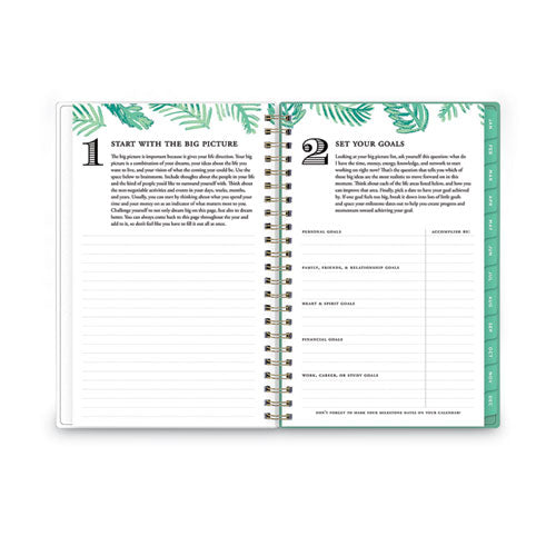 Day Designer Palms Weekly/monthly Planner, Palms Artwork, 8 X 5, Green/white Cover, 12-month (jan To Dec): 2024