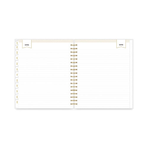 Day Designer Daily/monthly Frosted Planner, Rugby Stripe Artwork, 10 X 8, Black/white Cover, 12-month (july-june): 2023-2024