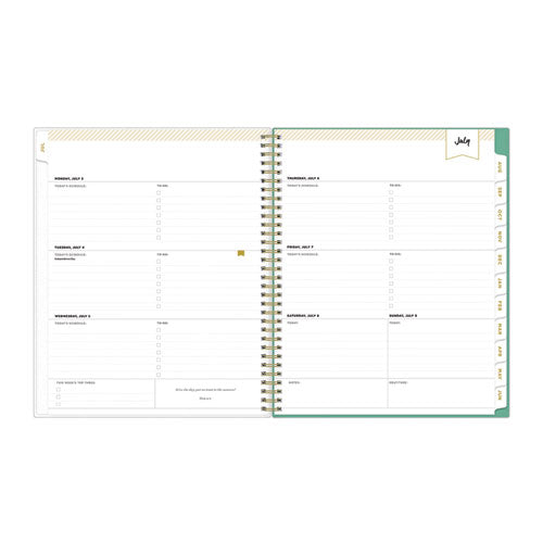 Day Designer Academic Year Weekly/monthly Frosted Planner, Palms Artwork, 11 X 8.5, 12-month (july To June): 2023 To 2024