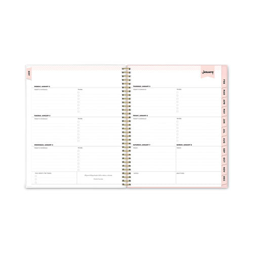 Day Designer Coming Up Roses Create-your-own Cover Weekly/monthly Planner, 11 X 8.5, Blush/cream Cover,12-month(jan-dec):2024