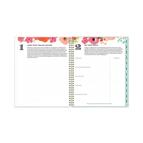 Day Designer Secret Garden Mint Frosted Weekly/monthly Planner, 11 X 8.5, Multicolor Cover, 12-month (jan To Dec): 2024