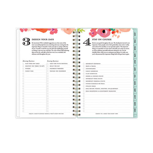 Day Designer Secret Garden Mint Frosted Weekly/monthly Planner, 8 X 5, Multicolor Cover, 12-month (jan To Dec): 2024