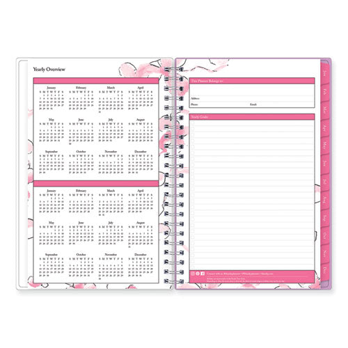 Breast Cancer Awareness Create-your-own Cover Weekly/monthly Planner, Orchid Artwork, Pink/white, 12-month (jan To Dec): 2024