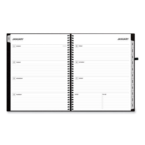 Aligned Weekly/monthly Planner, 11 X 8.5, Black Cover, 12-month (jan To Dec): 2024