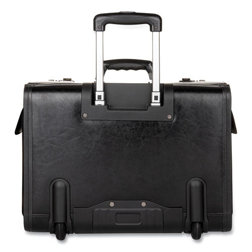 Catalog Case On Wheels, Fits Devices Up To 17.3", Leather, 19 X 9 X 15.5, Black