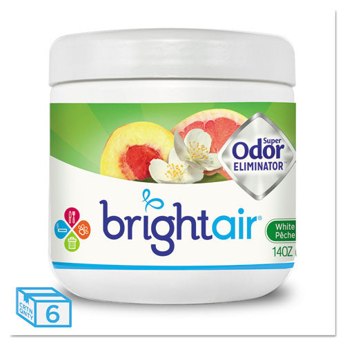Super Odor Eliminator, White Peach And Citrus, 14 Oz Jar, 6/carton