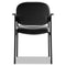 Vl616 Stacking Guest Chair With Arms, Bonded Leather Upholstery, 23.25" X 21" X 32.75", Black Seat, Black Back, Black Base