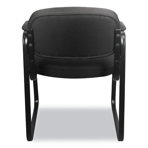 Hvl653 Softhread Bonded Leather Guest Chair, 22.25" X 23" X 32", Black Seat, Black Back, Black Base