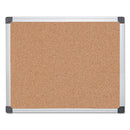 Value Cork Bulletin Board With Aluminum Frame, 24 X 36, Natural Surface, Silver Aluminum Frame