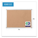 Earth Cork Board, 72 X 48, Natural Surface, Silver Aluminum Frame