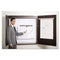 Conference Cabinet, Porcelain Magnetic Dry Erase Board, 48 X 48, White Surface, Ebony Wood Frame