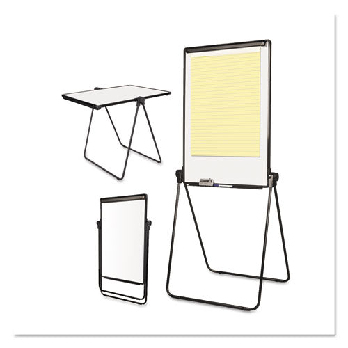 Folds-to-a-table Melamine Easel, 28.5 X 37.5, White, Steel/laminate