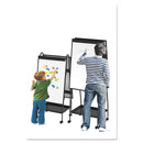 Creation Station Dry Erase Board, 29.5 X 74.88, White Surface, Black Metal Frame