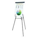 Telescoping Tripod Display Easel, Adjusts 35" To 64" High, Metal, Black