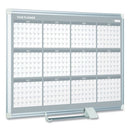 Magnetic Dry Erase Calendar Board, 12-month, 36 X 24, White Surface, Silver Aluminum Frame