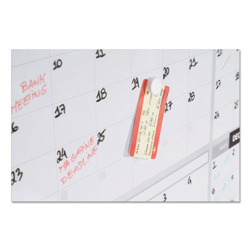 Magnetic Dry Erase Calendar Board, 12-month, 36 X 24, White Surface, Silver Aluminum Frame