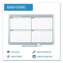 Magnetic Dry Erase Calendar Board, Four Month, 48 X 36, White Surface, Silver Aluminum Frame