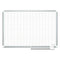 Gridded Magnetic Steel Dry Erase Planning Board With Accessories, 1 X 2 Grid, 36 X 24, White Surface, Silver Aluminum Frame