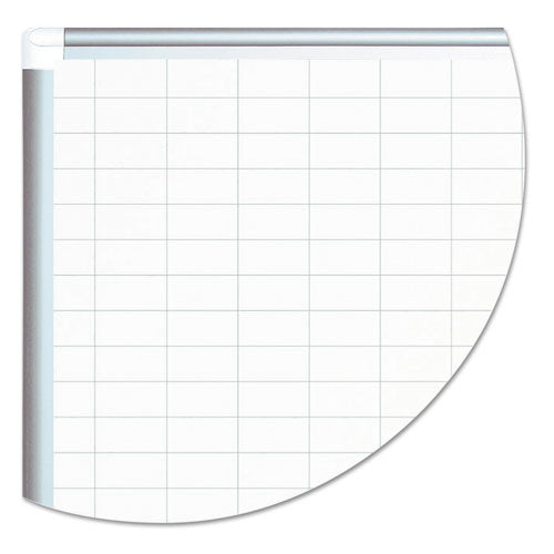 Gridded Magnetic Steel Dry Erase Planning Board With Accessories, 1 X 2 Grid, 36 X 24, White Surface, Silver Aluminum Frame