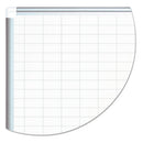 Gridded Magnetic Steel Dry Erase Planning Board, 1 X 2 Grid, 36 X 24, White Surface, Silver Aluminum Frame