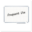 Gridded Magnetic Steel Dry Erase Planning Board, 1 X 2 Grid, 36 X 24, White Surface, Silver Aluminum Frame