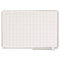 Gridded Magnetic Steel Dry Erase Planning Board, 1 X 2 Grid, 48 X 36, White Surface, Silver Aluminum Frame