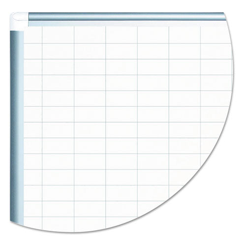 Gridded Magnetic Steel Dry Erase Planning Board With Accessories, 1 X 2 Grid, 72 X 48, White Surface, Silver Aluminum Frame