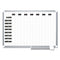 Gridded Magnetic Steel Dry Erase Planning Board, 1 X 2 Grid, 72 X 48, White Surface, Silver Aluminum Frame