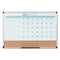 3-in-1 Calendar Planner, 36 X 24, White Surface, Silver Aluminum Frame