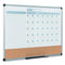 3-in-1 Planner Board, 24 X 18, Tan/white/blue Surface, Silver Aluminum Frame