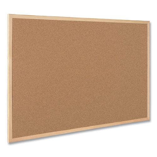 Value Cork Bulletin Board With Oak Frame, 24 X 36, Brown Surface, Oak Frame