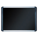 Soft-touch Bulletin Board, 48 X 36, Black Fabric Surface, Aluminum/black Aluminum Frame