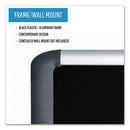 Soft-touch Bulletin Board, 72 X 48, Black Fabric Surface, Aluminum/black Aluminum Frame