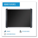 Soft-touch Bulletin Board, 72 X 48, Black Fabric Surface, Aluminum/black Aluminum Frame