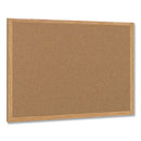 Earth Cork Board, 36 X 24, Tan Surface, Oak Wood Frame